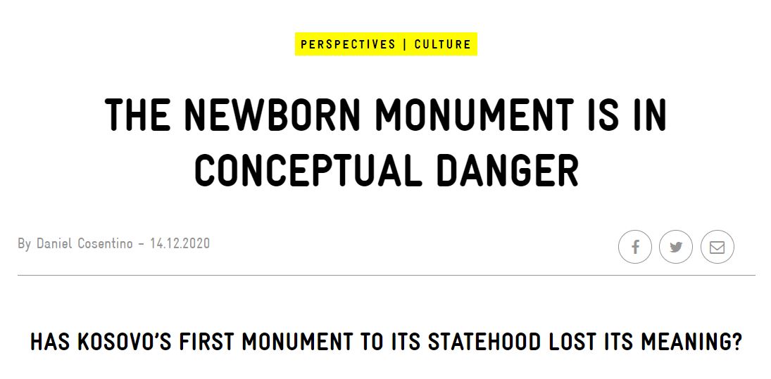 THE NEWBORN MONUMENT IS IN CONCEPTUAL DANGER